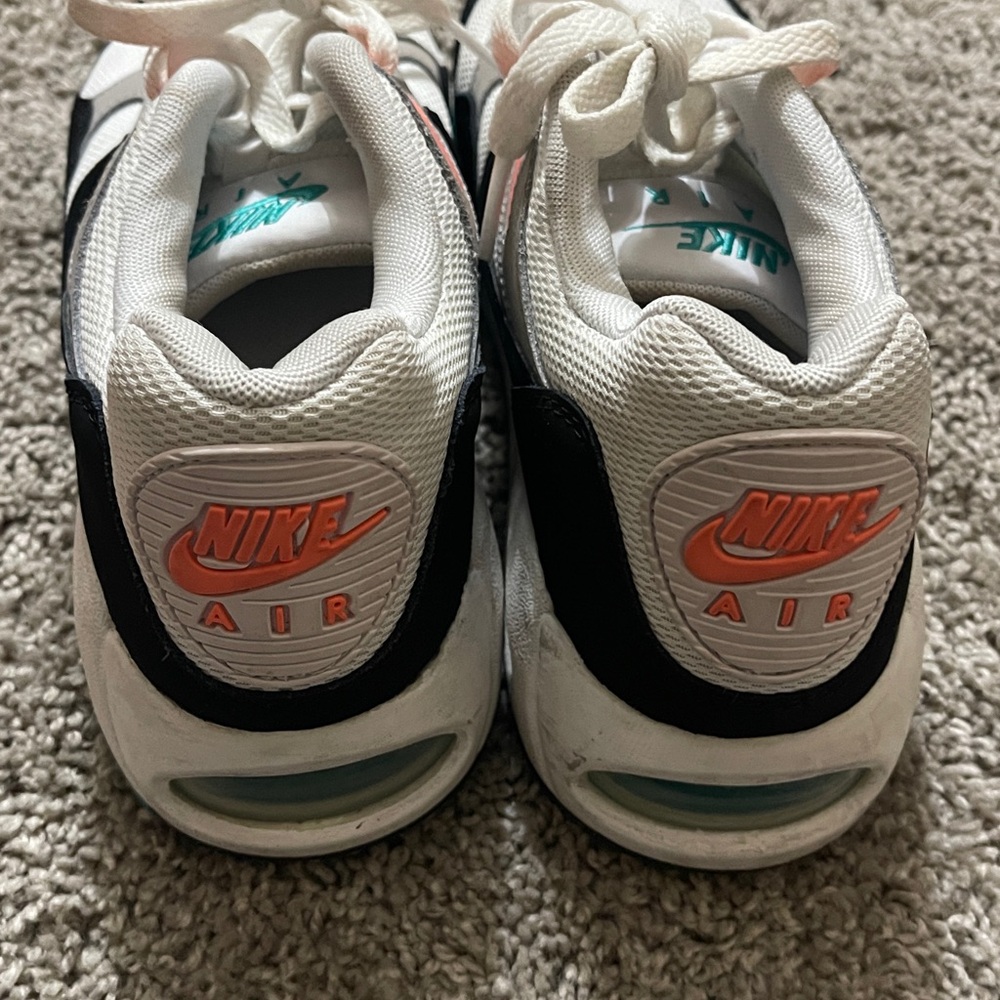 Nike Air White and Black Sneakers with Orange Logo